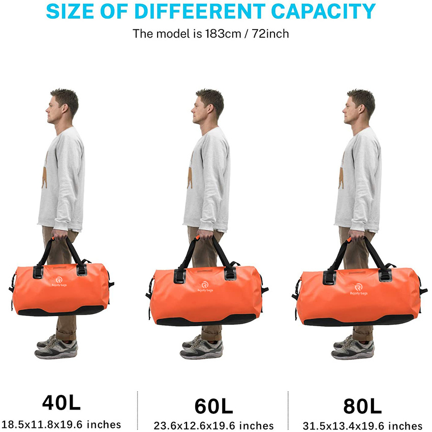 Große wasserdichte Duffle Travel Dry Duffel Bag Strapazierfähige Tasche mit strapazierfähigen Riemen und Griffen für Kajakfahren, Paddleboarding, Bootfahren, Rafting, Angeln