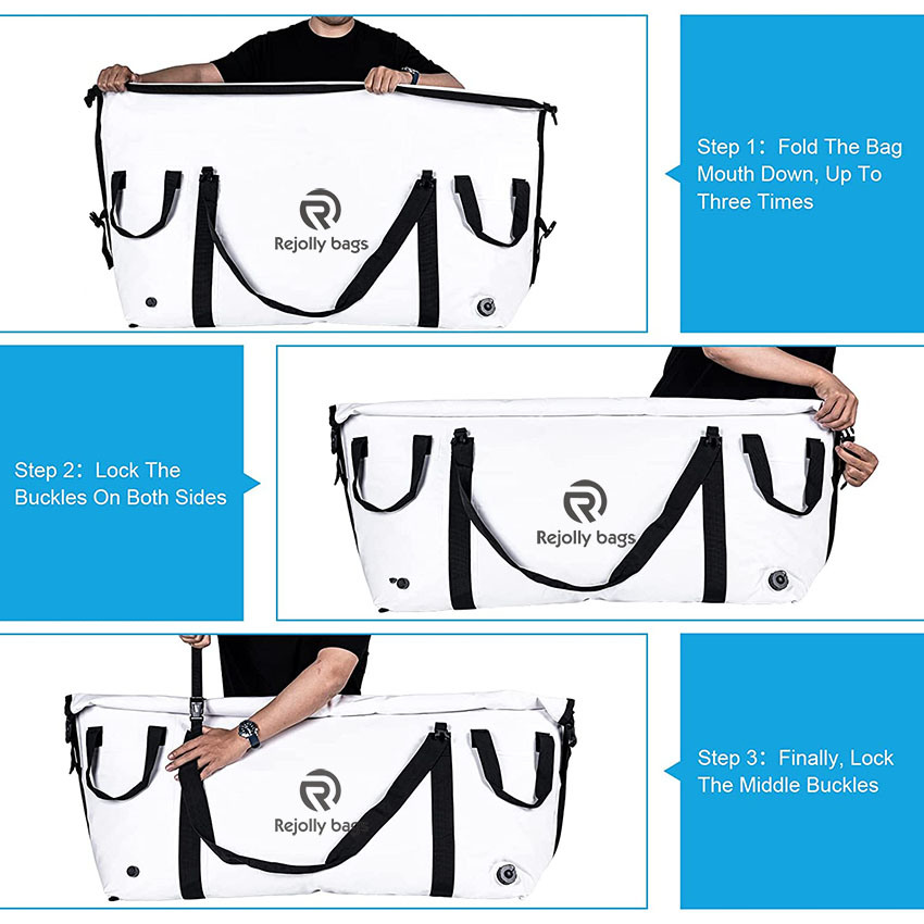 Isolierte, auslaufsichere Monster-Fischtötungstasche, tragbare große Angelkühltasche für Outdoor-Tiere mit Ablassstopfen, Angelfischtasche