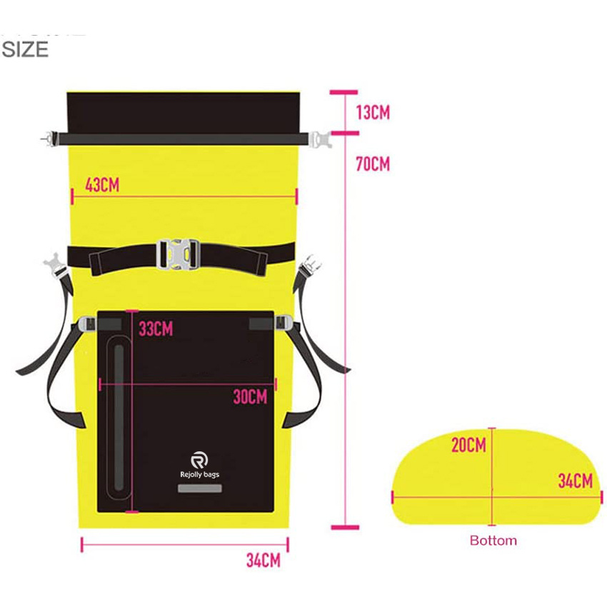 Водонепроницаемый рюкзак Прочная и прочная сумка для дайвинга Сухая сумка для походов по реке и подводного плавания