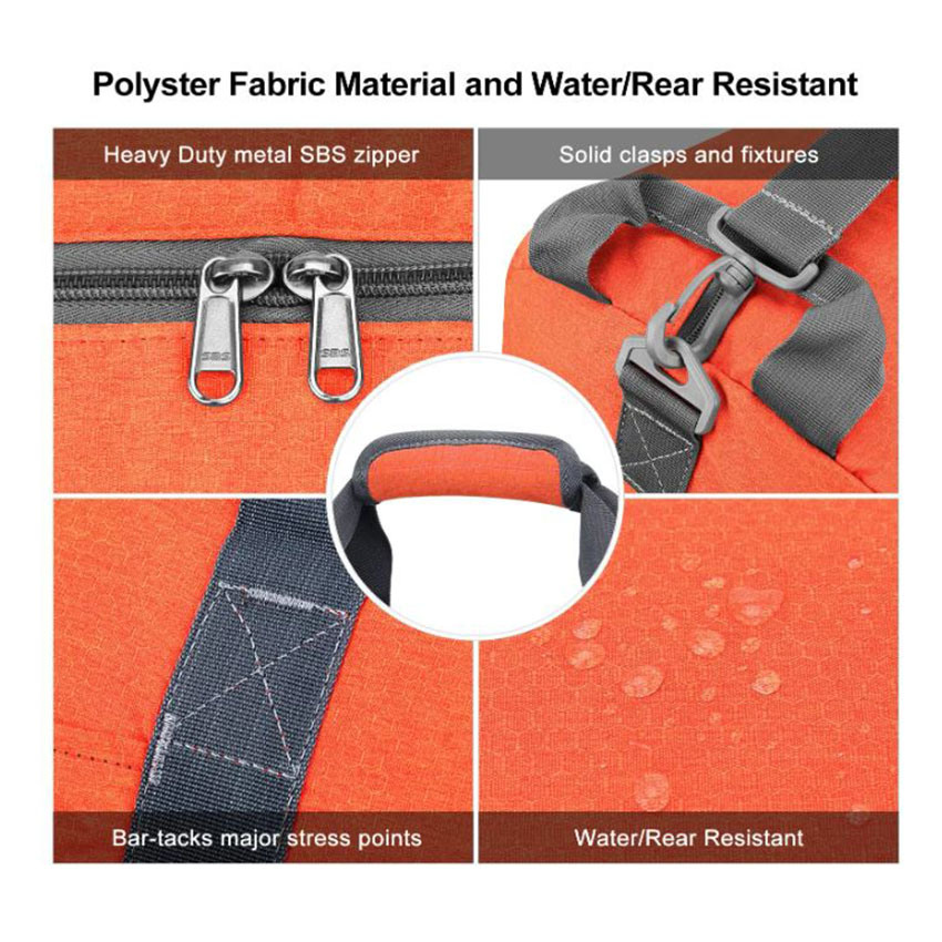 55L Faltbare Duffle Handtasche mit Schuhfach Packbare Weekender Duffles für Männer Frauen Tasche