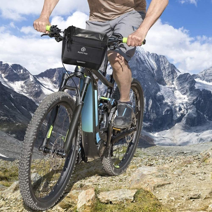 Große reflektierende Fahrradlenker-Korbtaschen Wasserfeste Aufbewahrungstasche für das Fahrrad Berührbare transparente Handyhaltertasche Fahrradtasche