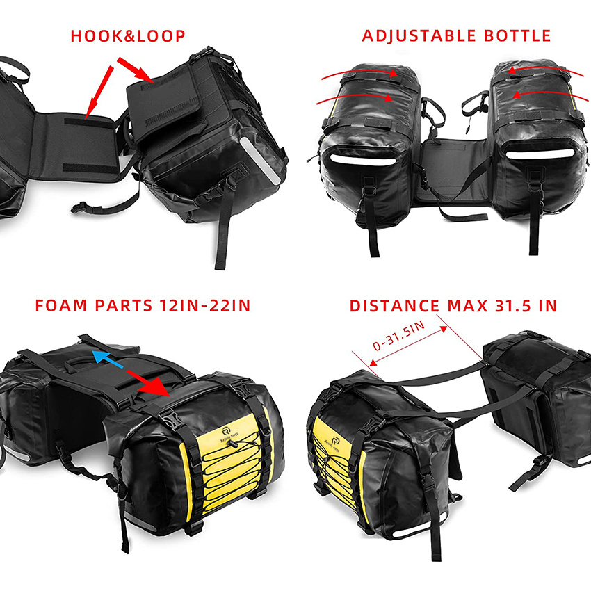 Motorrad Sattel Wasserdichte Seitentasche 60L für Honda YAMAHA Suzuki Motorrad Pack Abnehmbare abnehmbare Tasche