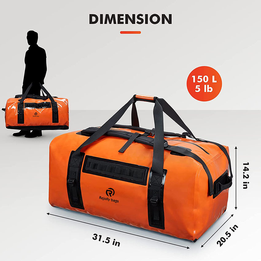 150L Super großer wasserdichter Abenteuerrucksack für Bootfahren, Kajakfahren, Motorradfahren, Jagen, Camping, Rafting, Angeltasche
