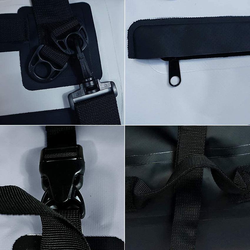 55L Dry Duffel mit abgedeckter Reißverschlusstasche für Camping-Boots-Surf-Tasche