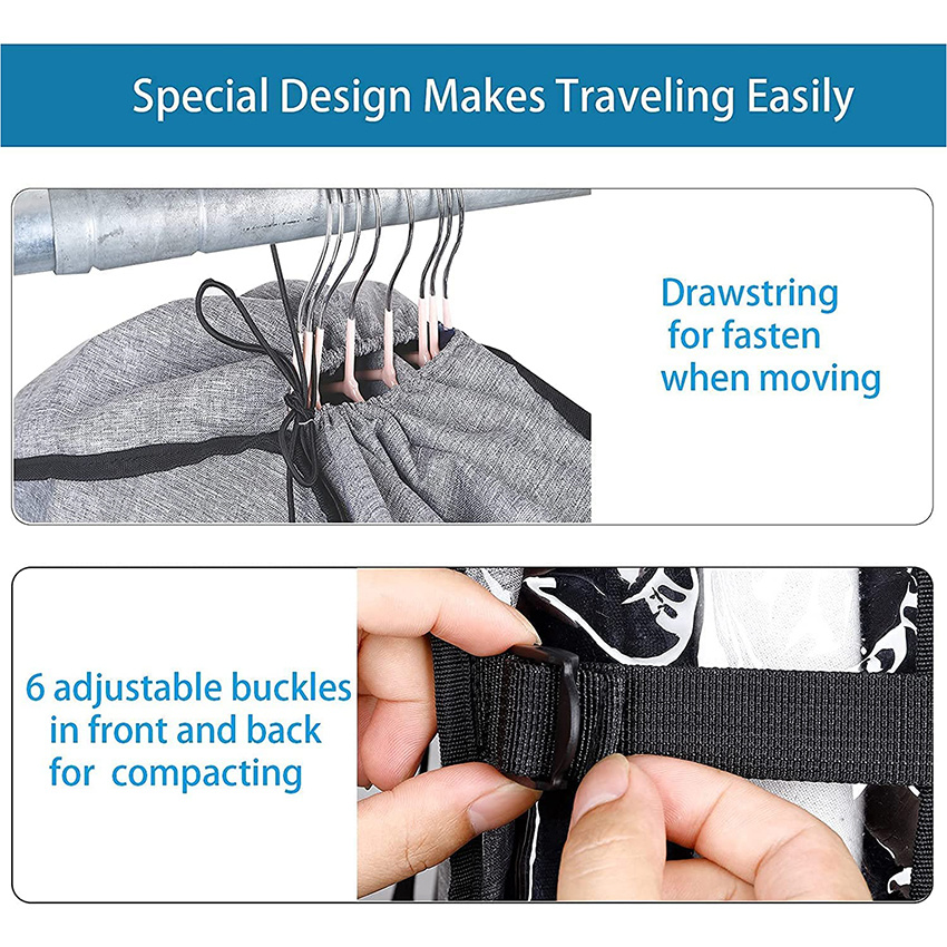 Schrank Aufbewahrung H&auml;ngende Kleidung Tragen Sie Umzugstaschen f&uuml;r Anzug Reiseabdeckung Kleidersack