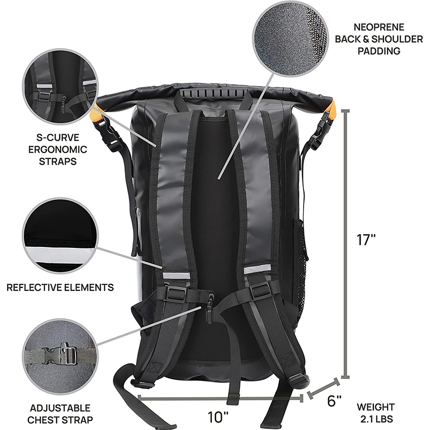 Leichter, wasserdichter, trockener Rucksack mit Handytasche f&uuml;r Kajakfahren, Camping, Wandern, Paddeln, Bootfahren, Segeln, Schwimmtasche