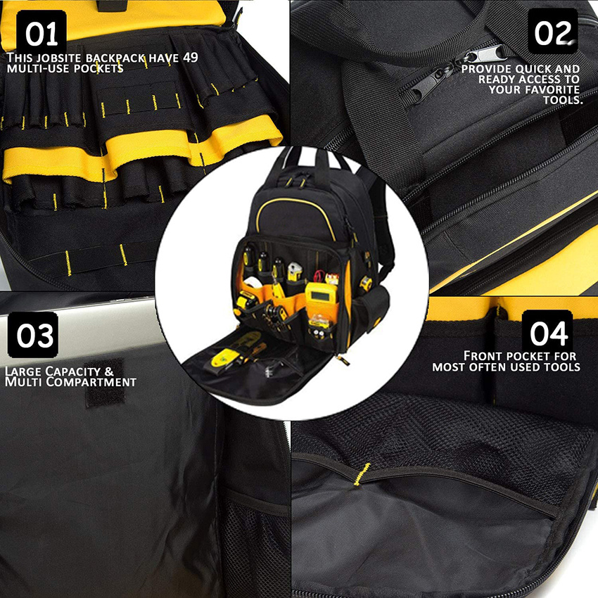 Werkzeugrucksack Robuste Werkzeugtasche aus Segeltuch Erste-Hilfe-Tasche f&uuml;r den Au&szlig;enbereich