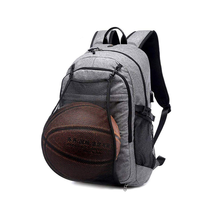 Basketball-Rucksack mit USB-Aufladung, Schultasche, leichter Tagesrucksack f&uuml;r Reisen, Wandern, Radfahren