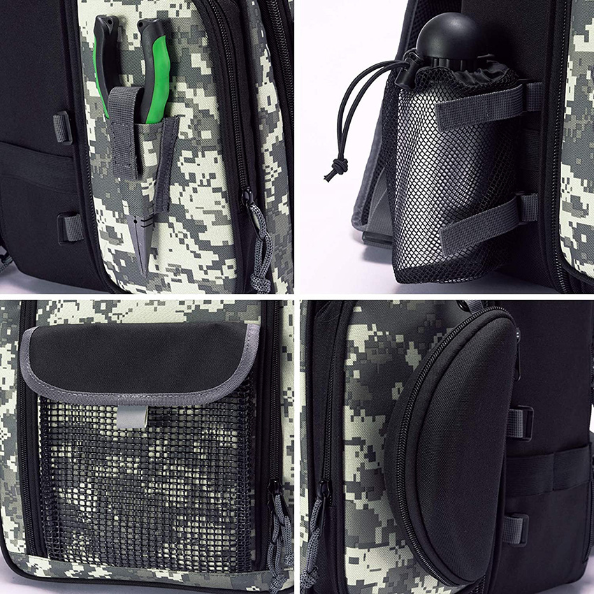 Wasserdichte Tasche mit Stangen-Wasserflaschenhalter f&uuml;r Outdoor Camping Wandern Angelausr&uuml;stung Tasche