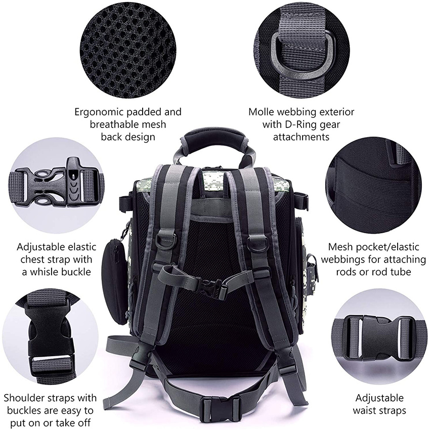 Wasserdichte Tasche mit Stangen-Wasserflaschenhalter f&uuml;r Outdoor Camping Wandern Angelausr&uuml;stung Tasche