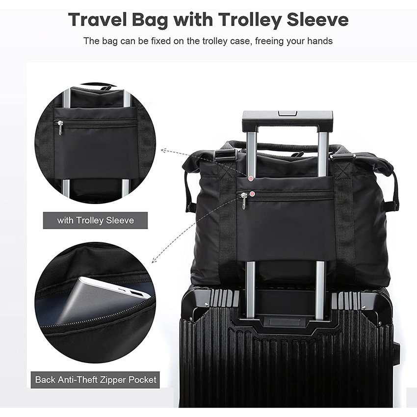 Большая спортивная большая сумка для спортзала, непромокаемая сумка для переноски на выходные для женщин с рукавом на колесиках, расширяемая сухая спортивная сумка для багажа