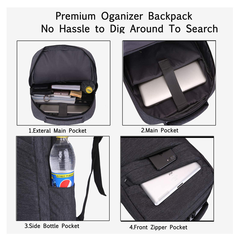 Laptop-Rucksack, schlanker Business-Computer-Rucksack mit USB-Ladeanschluss f&uuml;r M&auml;nner und Frauen, College-Computer-Rucks&auml;cke, Reiserucksack