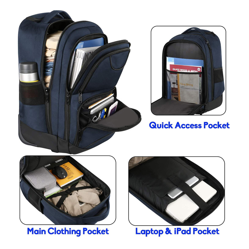 Rucksack mit R&auml;dern, Reise-Rollrucksack f&uuml;r M&auml;nner und Frauen, Handgep&auml;ck, Business-Tasche