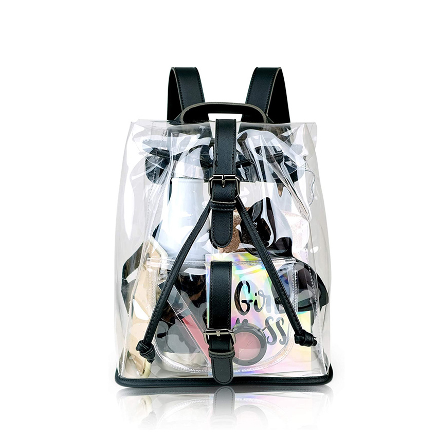 Transparenter Mini-Rucksack Kleine, vom Stadion zugelassene Tasche Daypacks f&uuml;r Damen Packbarer Reise-Tagesrucksack