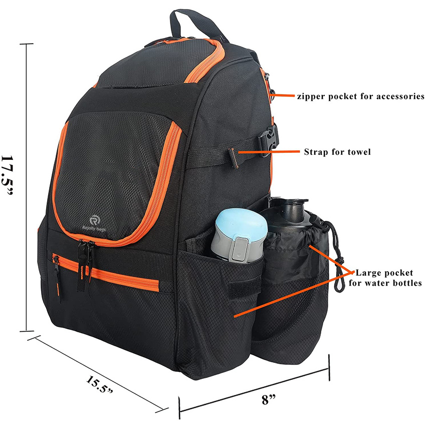 Рюкзак для фрисби-гольфа с вместимостью дисков 18+ ​​Легкие диски Сумка для гольфа