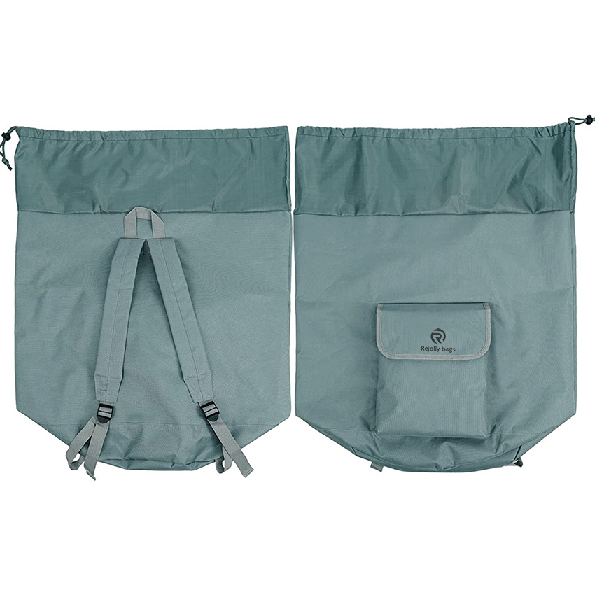 Gepolsterter verstellbarer Schultergurt und Tasche f&uuml;r Studentenwohnheime, strapazierf&auml;hige Oxford-Rucksack-Hamper-Tasche mit Kordelzugverschluss f&uuml;r Reise-W&auml;schesack