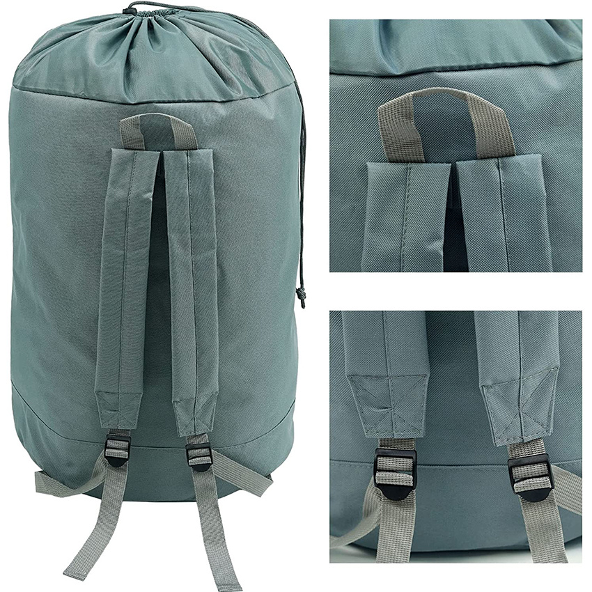 Gepolsterter verstellbarer Schultergurt und Tasche f&uuml;r Studentenwohnheime, strapazierf&auml;hige Oxford-Rucksack-Hamper-Tasche mit Kordelzugverschluss f&uuml;r Reise-W&auml;schesack