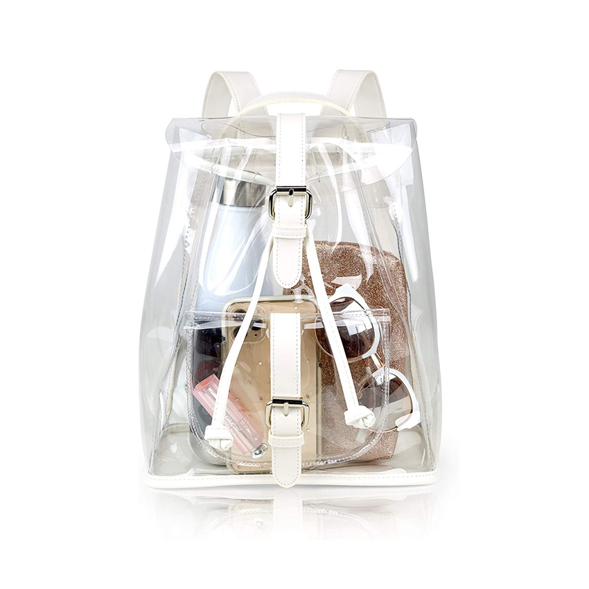 Transparenter Mini-Rucksack Kleine, vom Stadion zugelassene Tasche Daypacks f&uuml;r Damen Packbarer Reise-Tagesrucksack