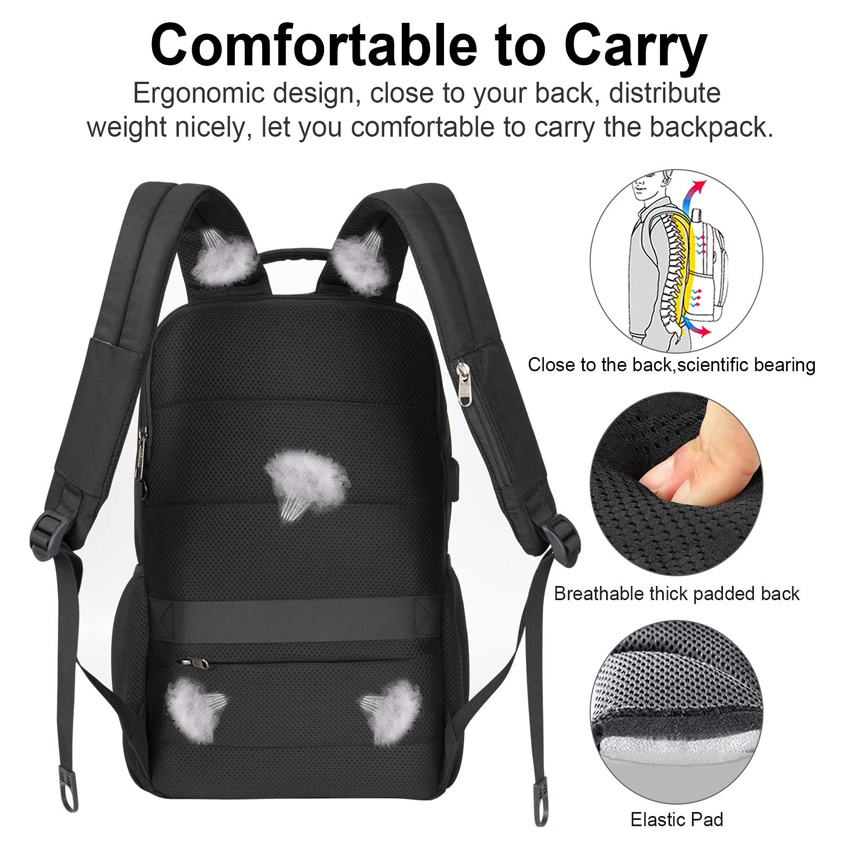 Urban Backpack Laptop-Rucks&auml;cke f&uuml;r College-Arbeit Laptop-Rucksack mit USB-Aufladung