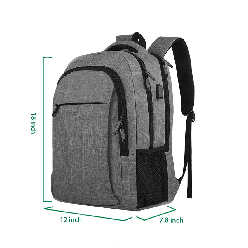 Laptop-Rucksack f&uuml;r Reisen, Wandern, Business Anti-Diebstahl Schlanker, langlebiger Laptop-Rucksack mit USB-Ladeanschluss Wasser