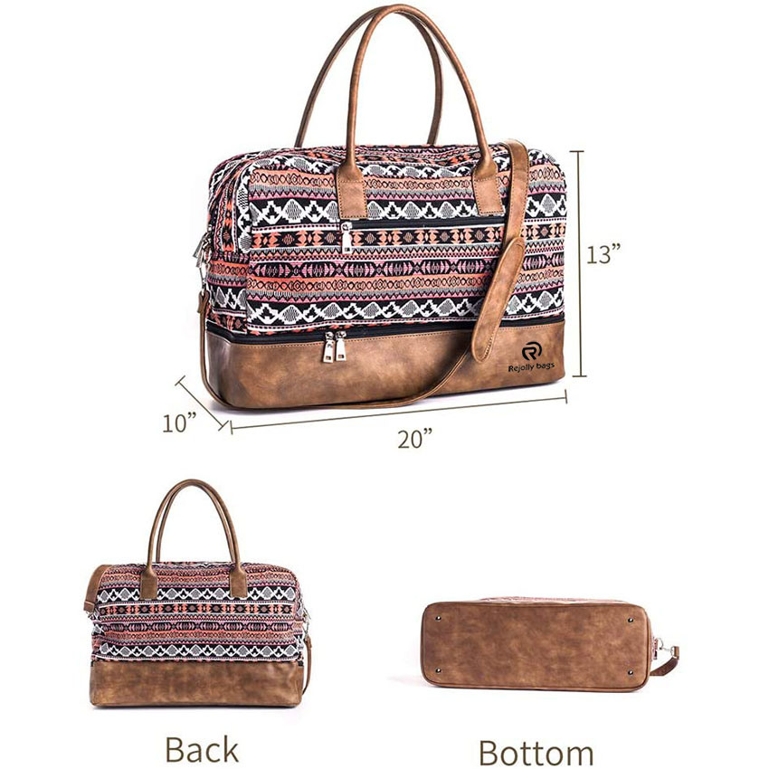 Высококачественная холщовая сумка Weekender Night Travel Carry on Duffel Tote с чехлом для обуви