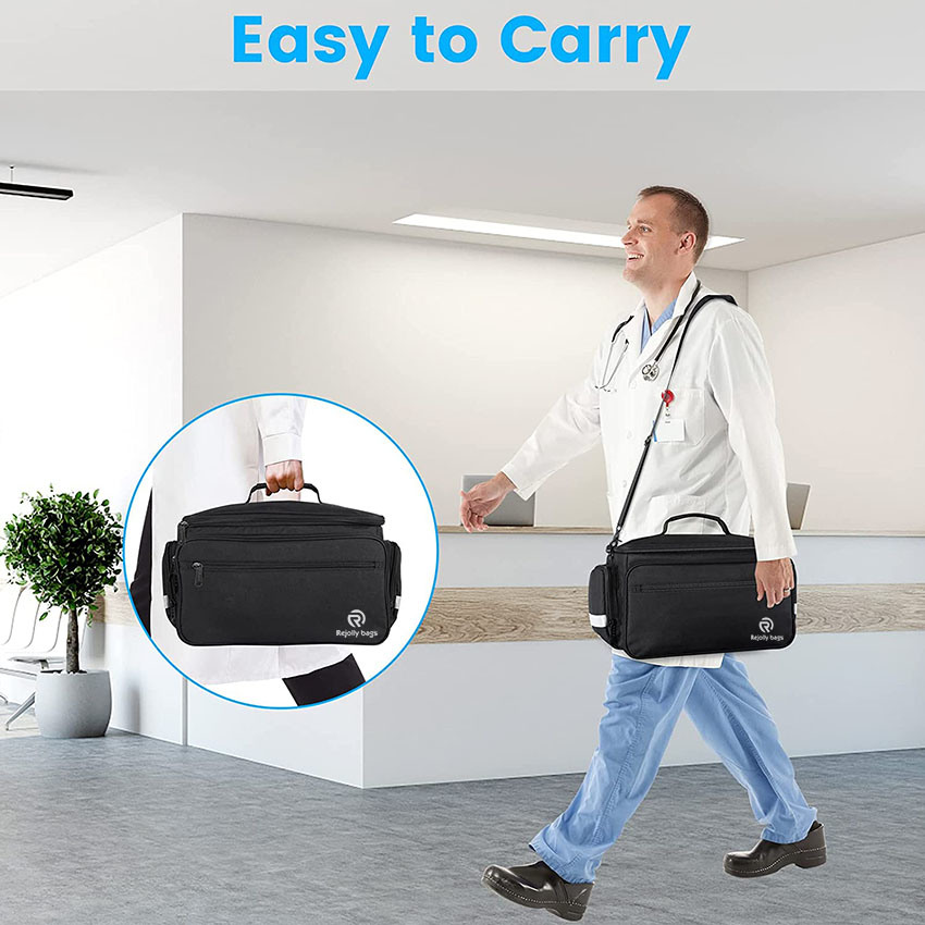 Пустая сумка для медицинского оборудования с регулируемым разделителем, съемным плечевым ремнем, водостойкой домашней медицинской сумкой для медицинской сестры для студента-медика