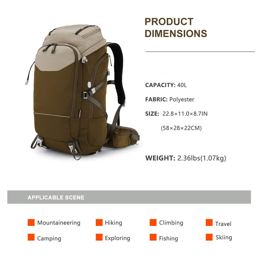 Reisegep&auml;cktasche Langlebiger wasserdichter Rucksack Outdoor Camping Bergsteigen Rucksack