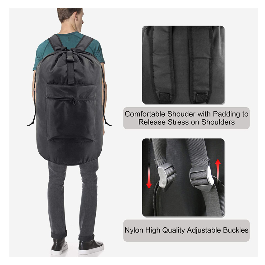 Travel Camp waschbare Tasche mit verstellbaren Schultergurten und Kordelzugverschluss, strapazierf&auml;higer W&auml;scherucksack