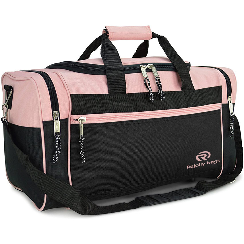 Hot Sale Sports Duffle Bag Gym Bag Travel Duffel mit verstellbarem Riemen in Pink