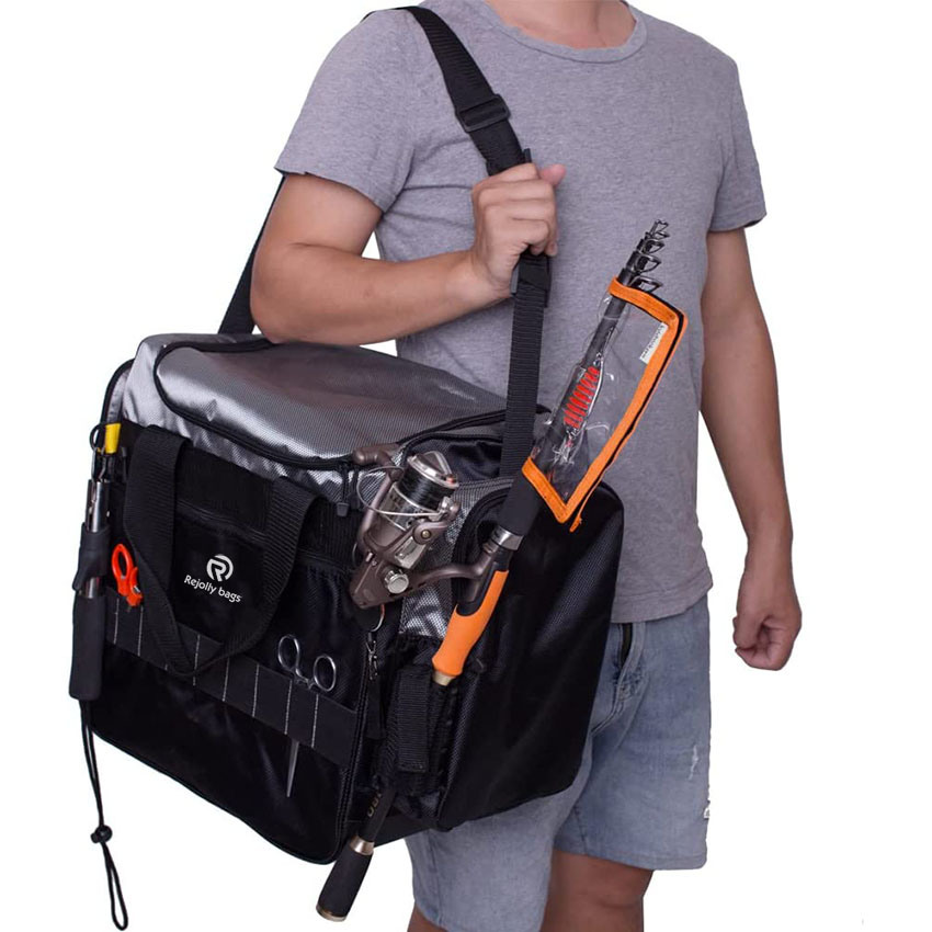 Mittlere Aufbewahrungstaschen f&uuml;r Angelausr&uuml;stung, tragbarer Angel-Organizer, Schultertasche, Angelger&auml;t-Tasche