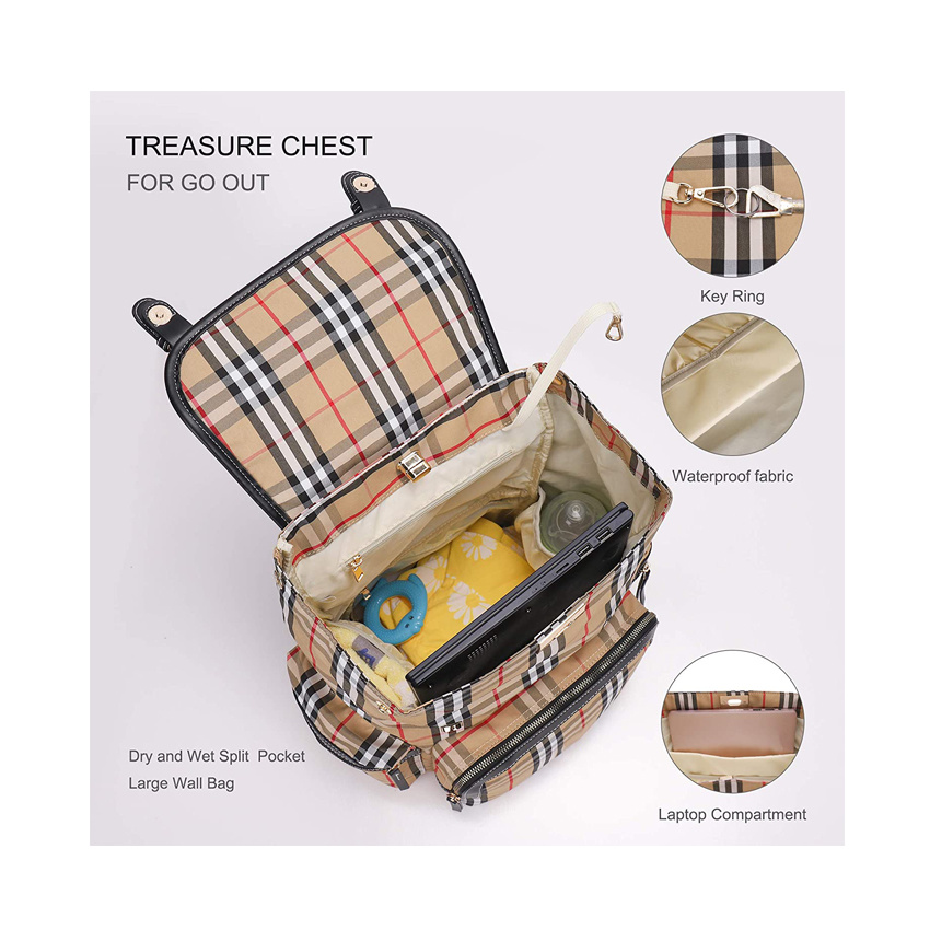 Wasserdichte Baby Wickeltasche Multifunktions gro&szlig;e Kapazit&auml;t Mode Reiserucksack Wickeltasche