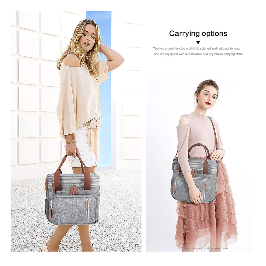 Расширяемая изолированная большая сумка для ланча Сумка для пикника выходного дня Повседневная большая сумка-холодильник