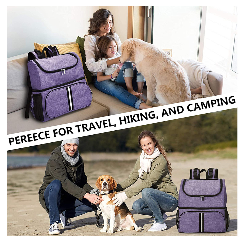 Двухслойный рюкзак для зоотоваров для всех дорожных принадлежностей для домашних животных Складные корзины для еды для домашних животных