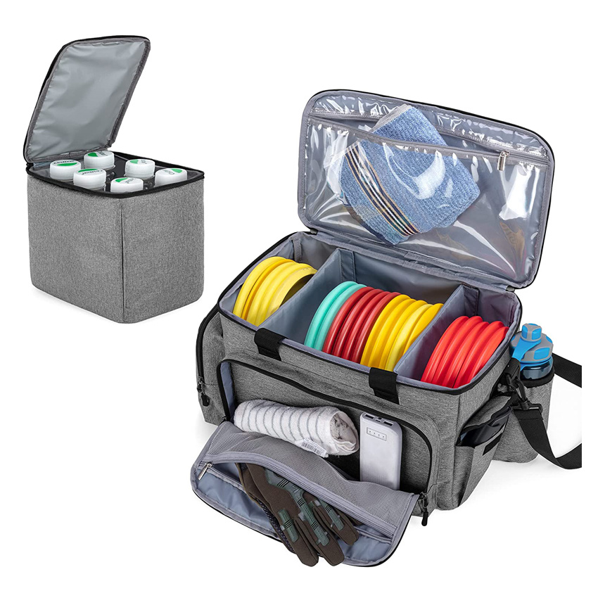 Disc Golf Tasche mit K&uuml;hltasche Outdoor Freizeit Reisetasche Frisbee Tasche Haustier Spielzeug