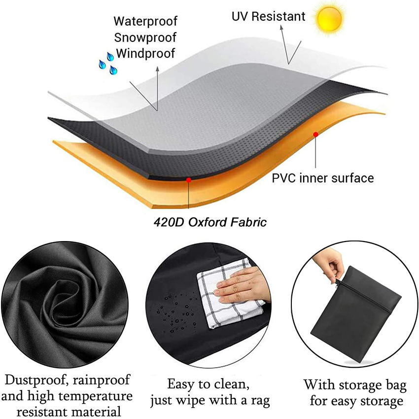 Grillabdeckung 58 Zoll, doppellagiger Stoff, wasserdicht, UV- und lichtbest&auml;ndige Gasgrillabdeckung