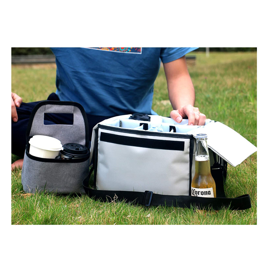 Isolierter Getr&auml;nketr&auml;ger, Lunchpaket, Picknickkorb, Eisk&uuml;hltasche, Strandtasche