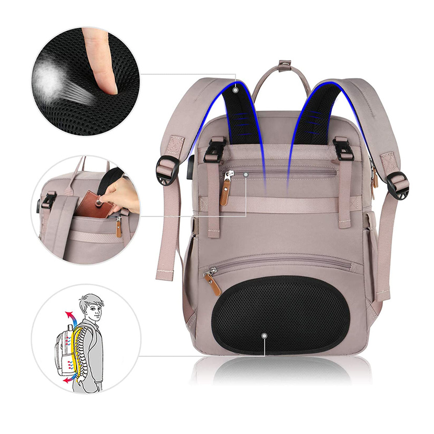 Baby Wickeltasche Rucksack Windel Babytaschen Wasserdichte Tasche mit gro&szlig;er Kapazit&auml;t und USB-Ladeanschluss