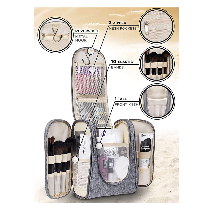 H&auml;ngende Make-up-Taschen Reise-Kulturtasche mit elastischen Bandhaltern