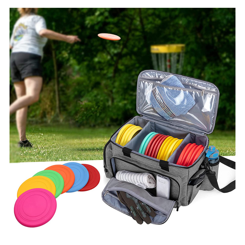 Disc Golf Tasche mit K&uuml;hltasche Outdoor Freizeit Reisetasche Frisbee Tasche Haustier Spielzeug
