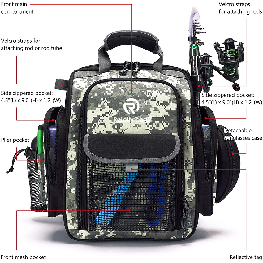 Wasserdichte Tasche mit Stangen-Wasserflaschenhalter f&uuml;r Outdoor Camping Wandern Angelausr&uuml;stung Tasche