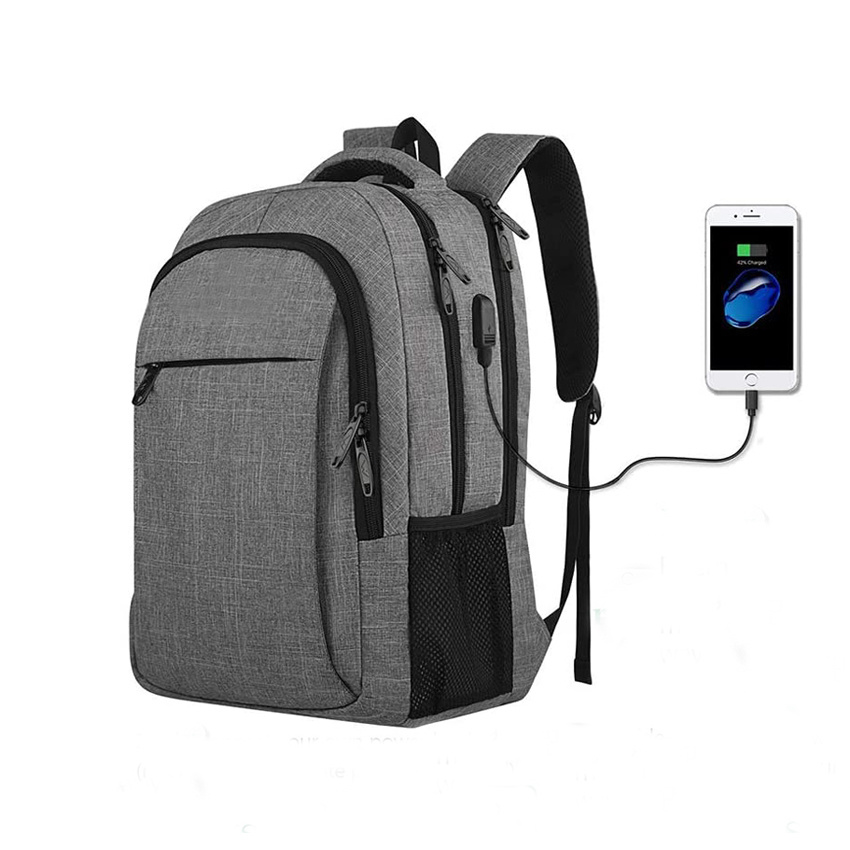 Laptop-Rucksack f&uuml;r Reisen, Wandern, Business Anti-Diebstahl Schlanker, langlebiger Laptop-Rucksack mit USB-Ladeanschluss Wasser