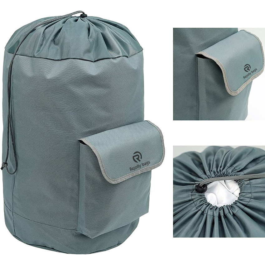 Gepolsterter verstellbarer Schultergurt und Tasche f&uuml;r Studentenwohnheime, strapazierf&auml;hige Oxford-Rucksack-Hamper-Tasche mit Kordelzugverschluss f&uuml;r Reise-W&auml;schesack