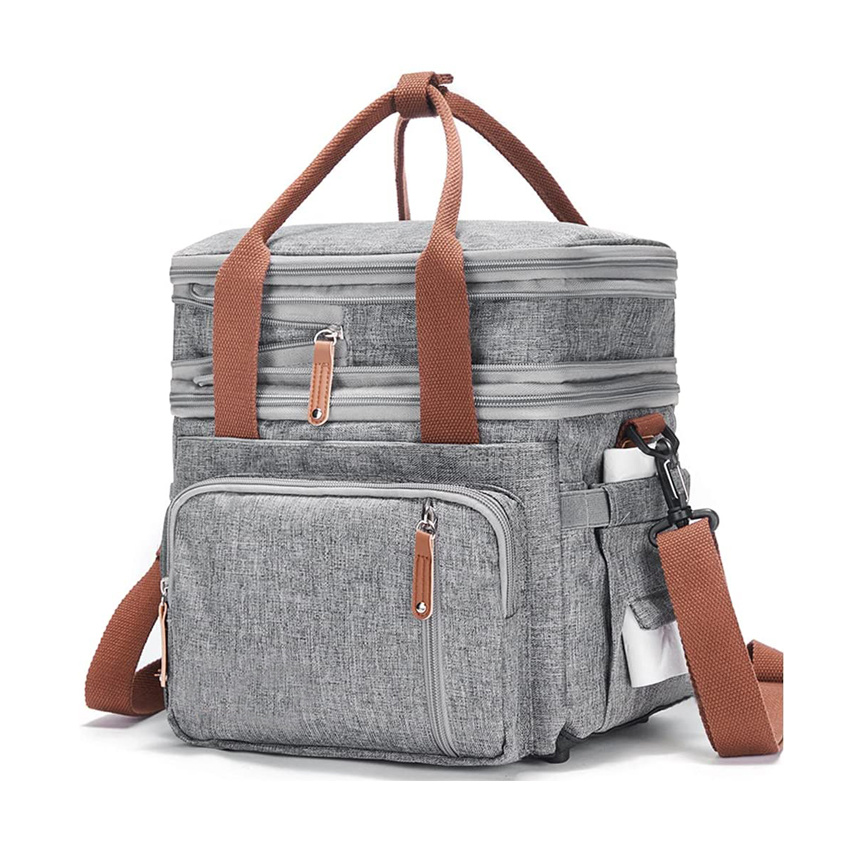 Расширяемая изолированная большая сумка для ланча Сумка для пикника выходного дня Повседневная большая сумка-холодильник