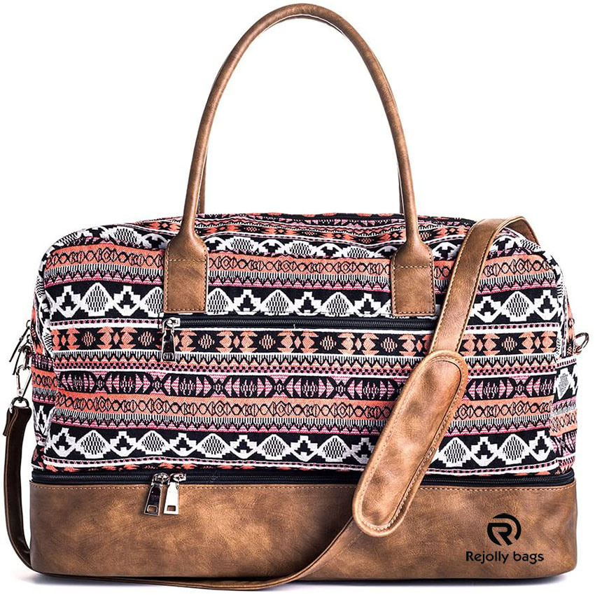 Высококачественная холщовая сумка Weekender Night Travel Carry on Duffel Tote с чехлом для обуви