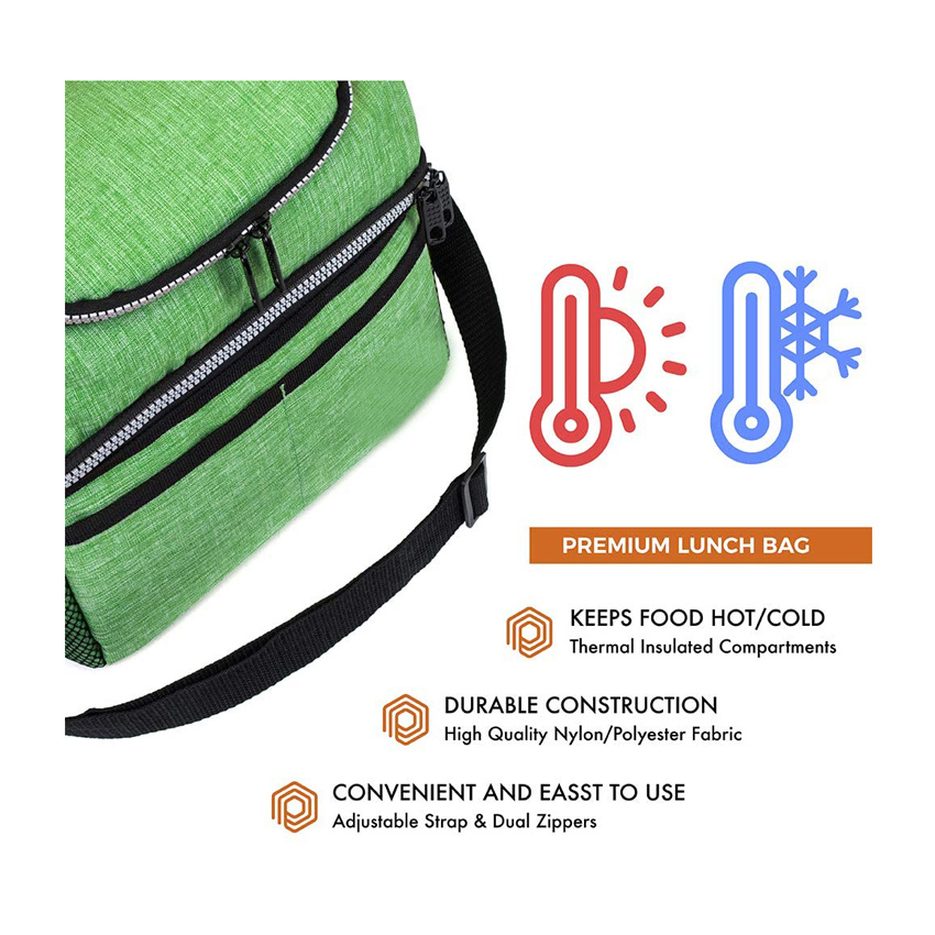 Isolierte mittelgro&szlig;e Lunchtasche mit zwei F&auml;chern Doppeldecker-Eisk&uuml;hltasche f&uuml;r das Schulb&uuml;ro